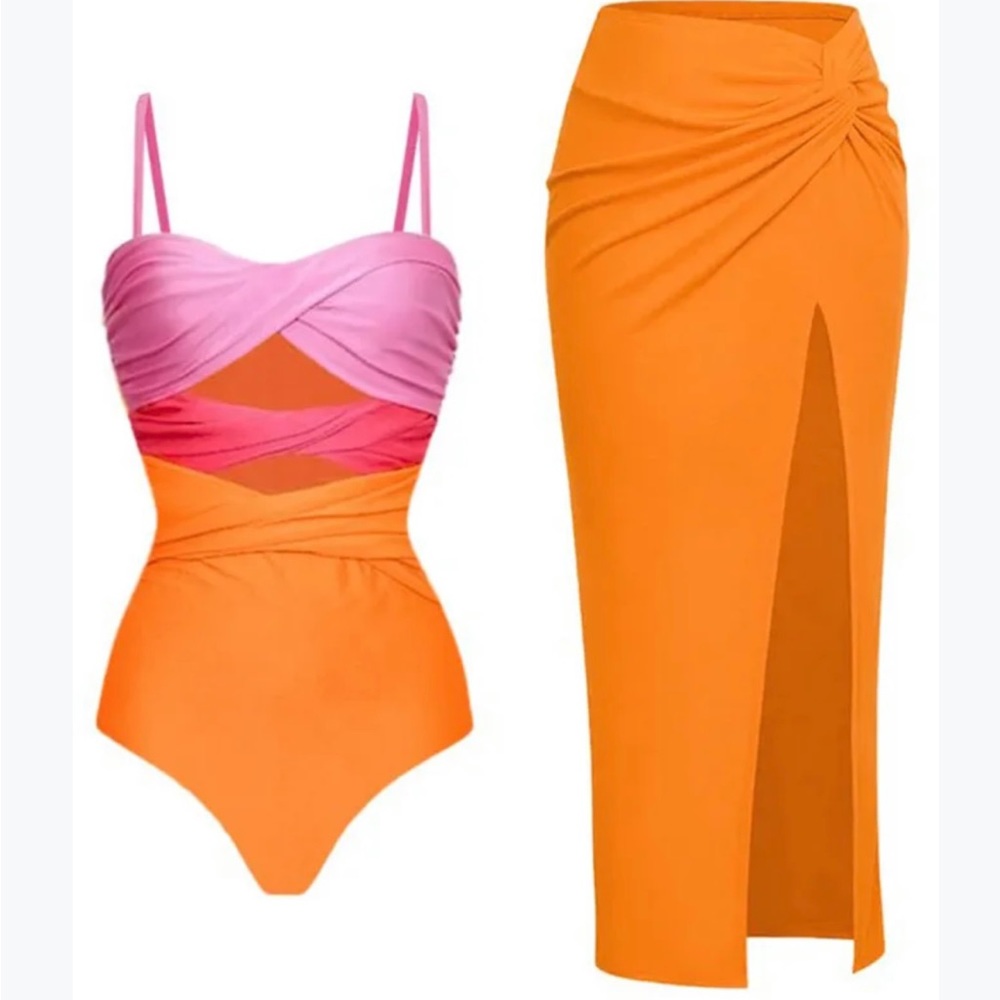 Never worn bathing suit with cover up
